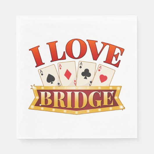 I Love Bridge Card Game Player Servet (Voorkant)