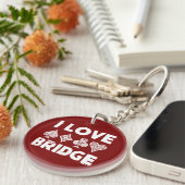 I Love Bridge Card Game Player Sleutelhanger (Voorkant Rechts)