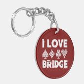 I Love Bridge Card Game Player Sleutelhanger (Voorkant Links)