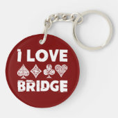 I Love Bridge Card Game Player Sleutelhanger (Achterkant)