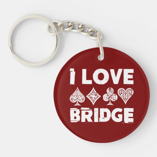 I Love Bridge Card Game Player Sleutelhanger (Voorkant)