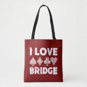 I Love Bridge Card Game Player Tote Bag (Voorkant)