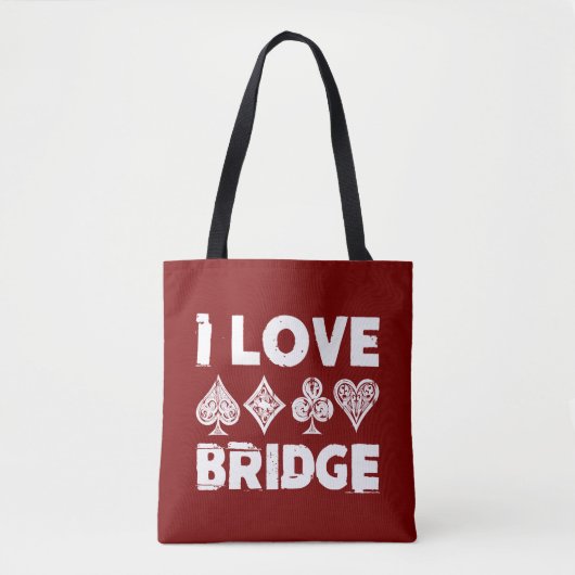 I Love Bridge Card Game Player Tote Bag (Voorkant)