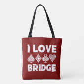 I Love Bridge Card Game Player Tote Bag (Achterkant)