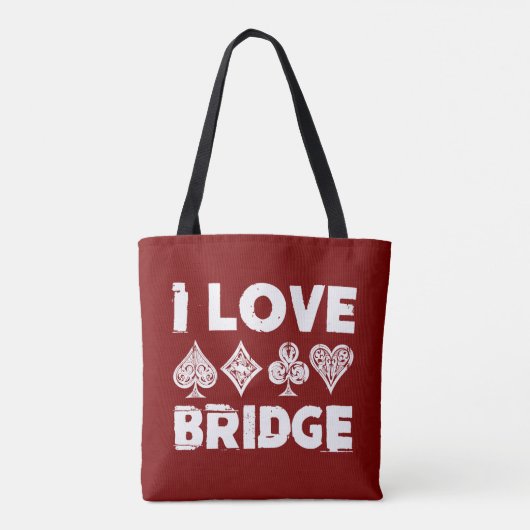 I Love Bridge Card Game Player Tote Bag (Achterkant)