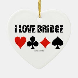 I Love Bridge Card Suits Bridge Attitude Metalen Ornament