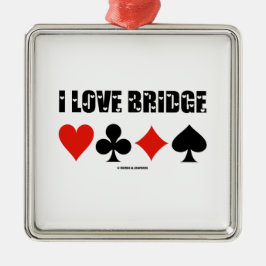 I Love Bridge Card Suits Bridge Attitude Metalen Ornament