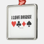 I Love Bridge Card Suits Bridge Attitude Metalen Ornament (Links)