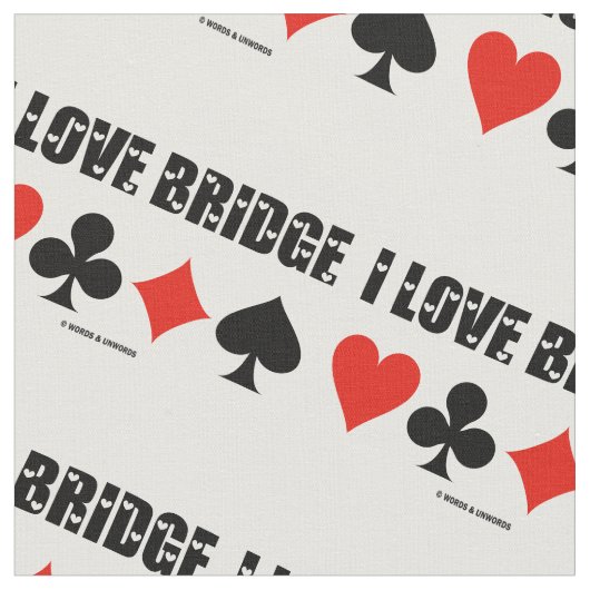 I Love Bridge Card Suits Bridge Attitude Stof (Close Up)