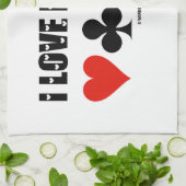 I Love Bridge Card Suits Bridge Attitude Theedoek (Gevouwen)