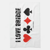 I Love Bridge Card Suits Bridge Attitude Theedoek (Verticaal)