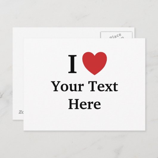 I Love Briefkaart Sjabloon - Add Text (Voorkant / Achterkant)