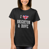 I Love Brighton & Hove England Union Jack Flag Hea T-shirt (Voorkant)