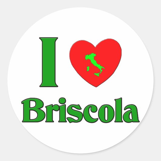 I Love Briscola Ronde Sticker (Voorkant)