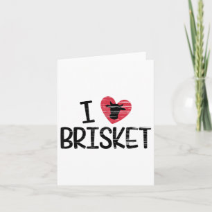 I Love Brisket T Shirt Beef Foodie BBQ Nieuwigheid Kaart