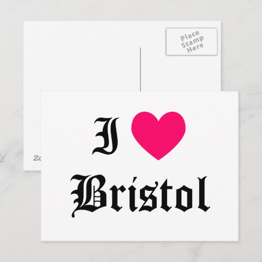 I Love Bristol Briefkaart (Voorkant / Achterkant)