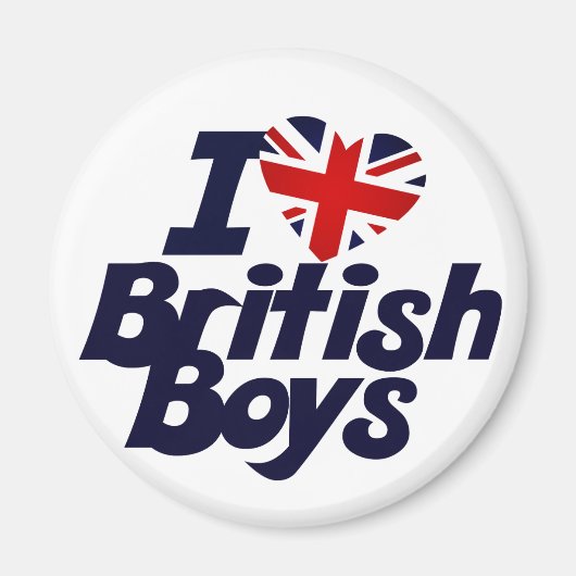 I Love British Boys Magneet (Voorkant)
