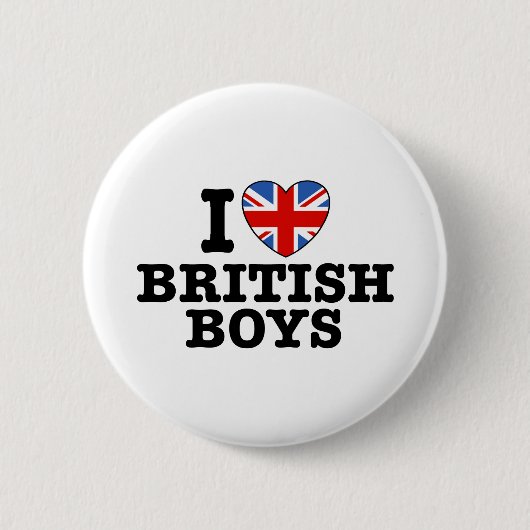 I Love British Boys Ronde Button 5,7 Cm (Voorkant)