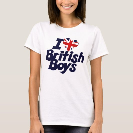 I Love British Boys T-shirt (Voorkant)