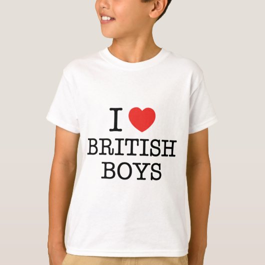 I Love British Boys T-shirt (Voorkant)