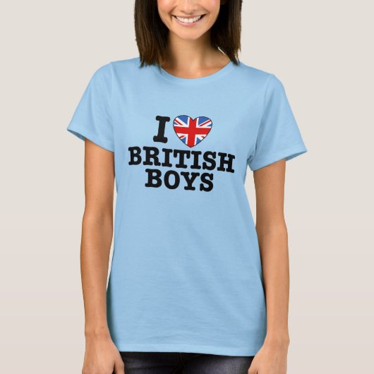 I Love British Boys T-shirt (Voorkant)