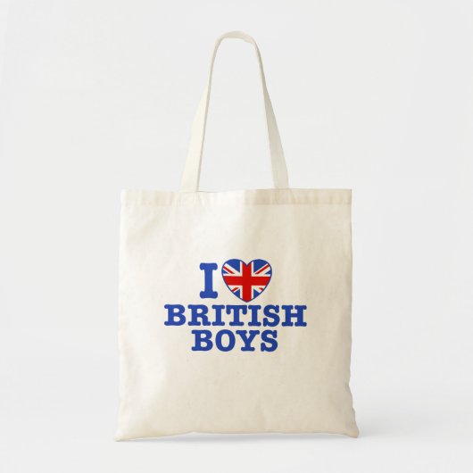 I Love British Boys Tote Bag (Voorkant)