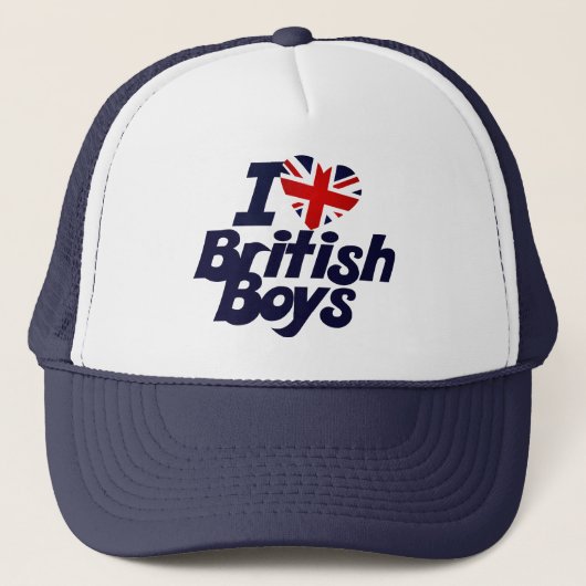 I Love British Boys Trucker Pet (Voorkant)