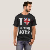 I Love British Boys UK Union Jack Heart Flag T-shirt (Voorkant volledig)