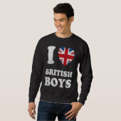 I Love British Boys UK Union Jack Heart Flag Trui (Voorkant volledig)
