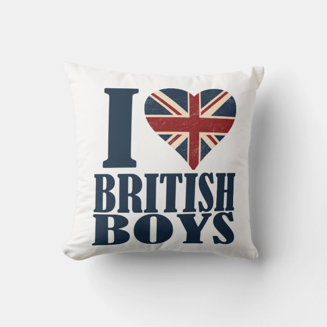 I Love British Boys Union Jack Sierkussen (Voorkant)