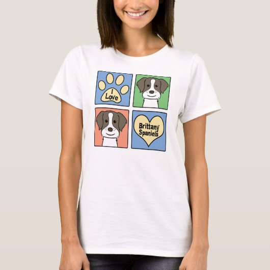 I Love Brittany Spaniels T-shirt (Voorkant)