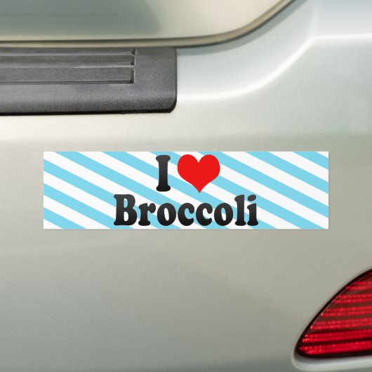 I Love Broccoli Bumpersticker (Op auto)