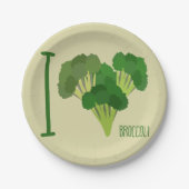 I Love Broccoli Papieren Bordje (Voorkant)