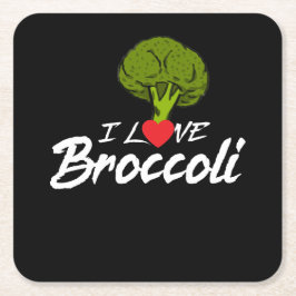 I Love Broccoli, Plant Eater, Herbivore, Cute Kartonnen Onderzetters