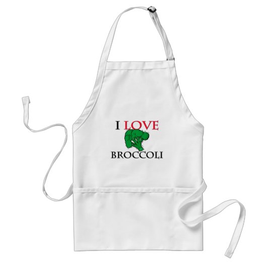 I Love Broccoli Standaard Schort (Voorkant)