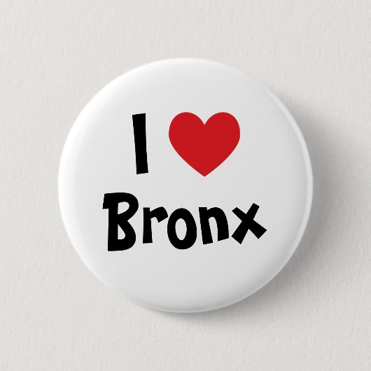 I Love Bronx Red Heart Ronde Button 5,7 Cm (Voorkant)