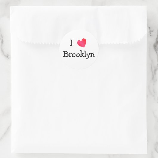 I Love Brooklyn Ronde Sticker (Tas)