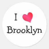 I Love Brooklyn Ronde Sticker (Voorkant)