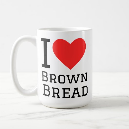 I love brown bread square sticker koffiemok (Links)