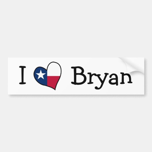 I Love Bryan Bumpersticker (Voorkant)
