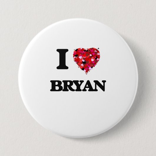 I Love Bryan Ronde Button 7,6 Cm (Voorkant)