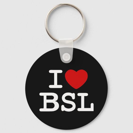 I Love BSL Sleutelhanger (Voorkant)