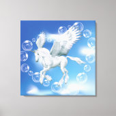 I Love Bubbles Unicorn Pegasus Canvas Afdruk (Voorkant)