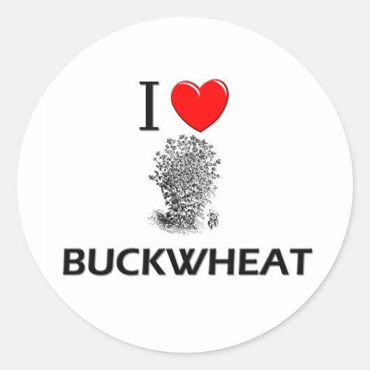 I Love Buckwheat Ronde Sticker (Voorkant)