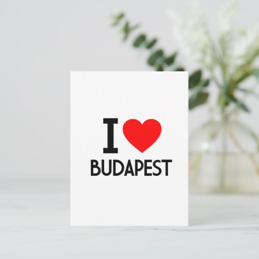 I Love Budapest Briefkaart (Staand voorkant)