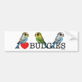 I Love Budgies Bumpersticker (Voorkant)