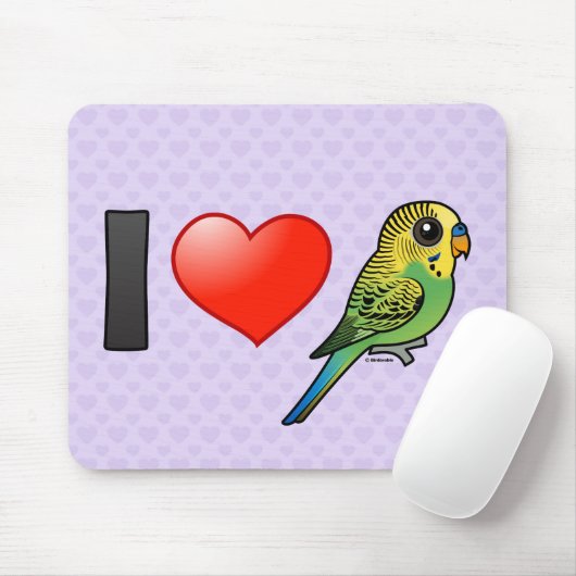 I Love Budgies Muismat (Met muis)