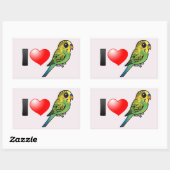 I Love Budgies Rechthoekige Sticker (Vel)