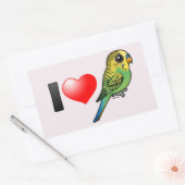 I Love Budgies Rechthoekige Sticker (Envelop)