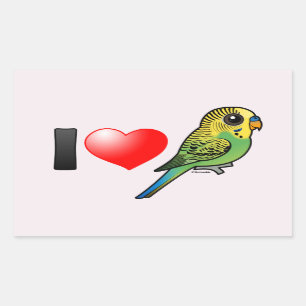 I Love Budgies Rechthoekige Sticker